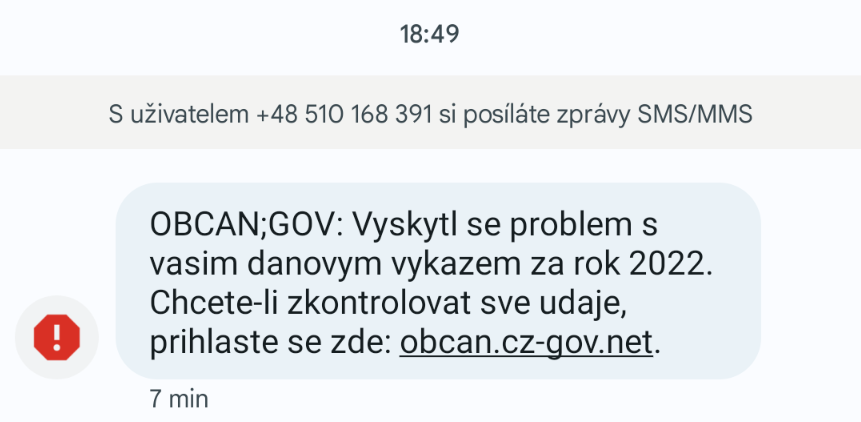 Vyskytl se problem s vasim danovym vykazem za rok 2022, prihlaste se zde: obcan.cz-gov.net