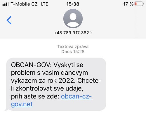 Vyskytl se problem s vasim danovym vykazem za rok 2022, prihlaste se zde: obcan-cz-gov.net