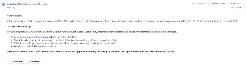Presmerovani na podvodný web
