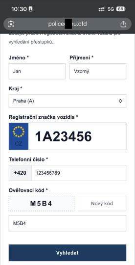 vyhledavani informaci o dopravnich prestupcich