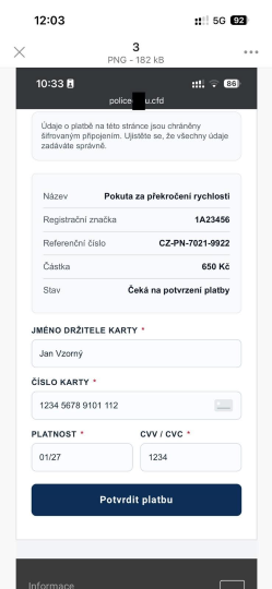 dopravni prestupek - prehled udaju k pokute